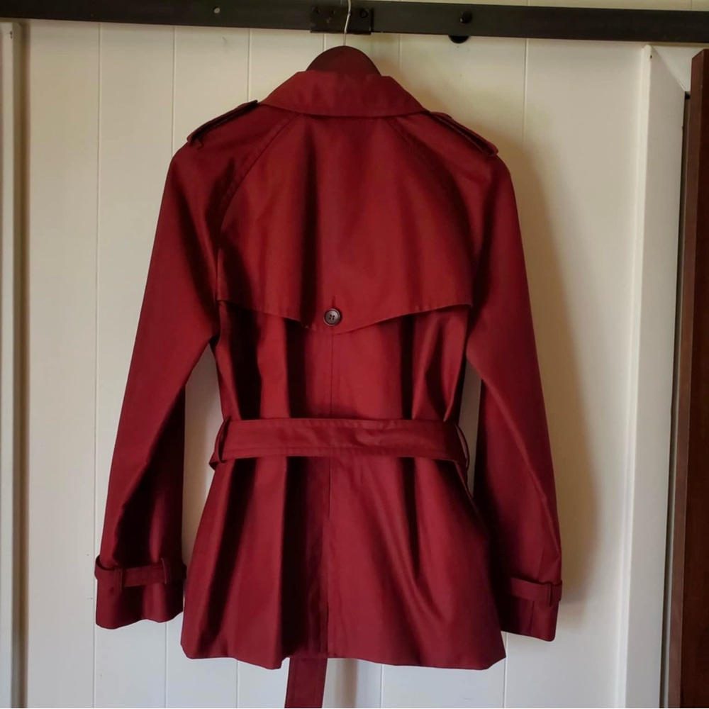 Classic Coach Short Trench Coat Oxblood Medium - Picture 11 of 15